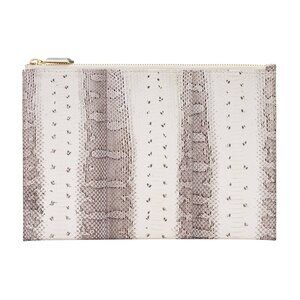 Snakeskin Zip Pouch - Natural White